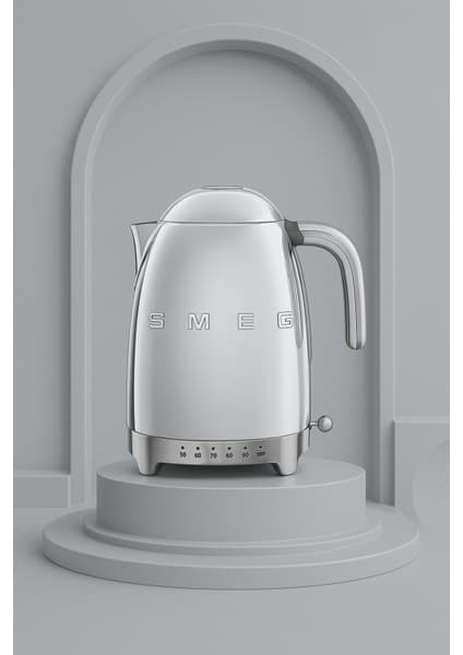 smeg 50 's Style Retro Mirror Steel Çelik Isı Ayarlı Kettle Klf04sseu