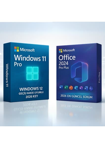 Microsoft Windows 11 Pro + Office 2026/2024 Pro Plus Key Windows 12 Geçiş Hakkı Uyumlu | Orijinal Lisans İle Güvenli Etk