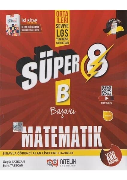 Nitelik Yayınları 8. Sınıf Süper Matematik Soru Kitabı Yeni Nesil ( B )