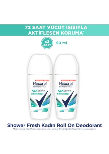 Rexona Üstün Koruma Kadın Roll On Deodorant Shower Fresh 50 ml x2