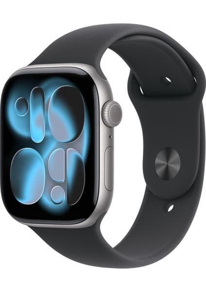 Apple Watch Series 11 Gps, 42 mm uzay grisi Alüminyum kasa ve Siyah Spor kordon - S/m