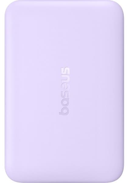 Baseus Enerfill FM11 Ultra-Mini Magnetic Super Hızlı Power Bank Type-C Çıkışlı 10000MAH 22.5W Mor (Içinde Type-C Den Type C Ye Şarj Kablosu Mevcut)