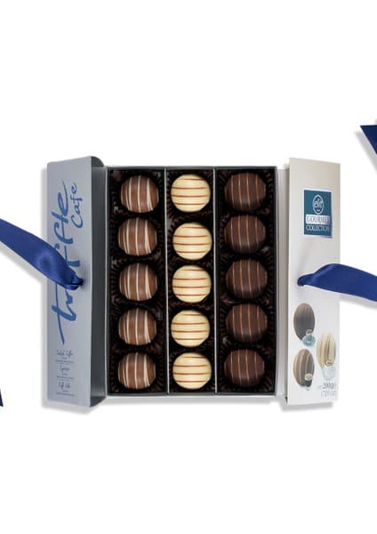 Elit Çikolata Elit Gourmet Collection Truffle Cafe Kahve Aromalı Trüf Çikolata 200g Glutensiz Şık Kutuda