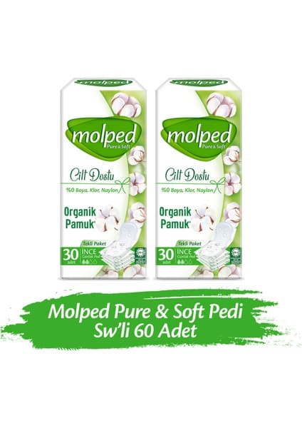Molped Pure&Soft Günlük Ped Tekli Paket 60 Adet