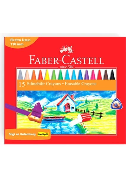 Faber-Castell Silinebilir Mum Boya 15 Renk