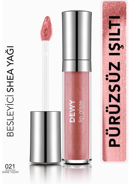 Flormar Dewy Lip Glaze Nemlendirici Etkili Yarı Transparan Dudak Parlatıcısı (021 Shine Today) 8682536069380