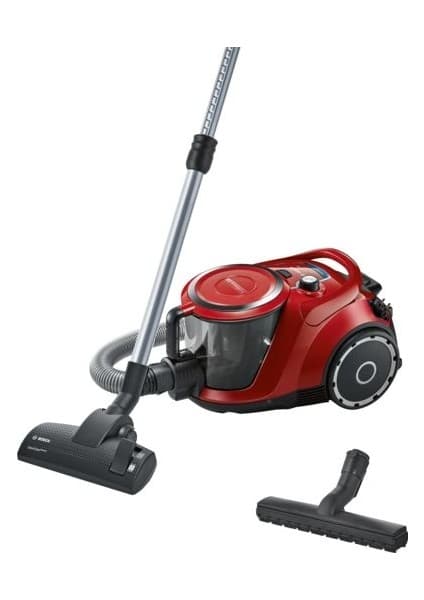 Bosch SERIE 6 Kırmızı Toz Torbasız Süpürge 0,2 l Toz Haznesi ile Güçlü Emiş Teknolojisi
