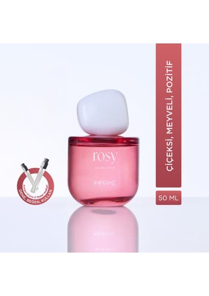 Imprime Rosy Edp Kadın Parfüm 50ML | Çiçeksi & Meyveli | Ahududu, Gül, Zambak, Kaşmir, Vanilya, Amber