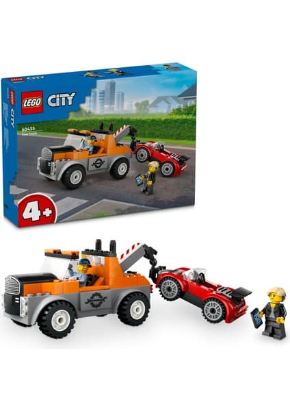 LEGO ® City Çekici Kamyon ve Spor Araba Tamiri 60435 - 4 Yaş & Üzeri Çocuklar için Yaratıcı Oyuncak Yapım Seti (101 Parça)