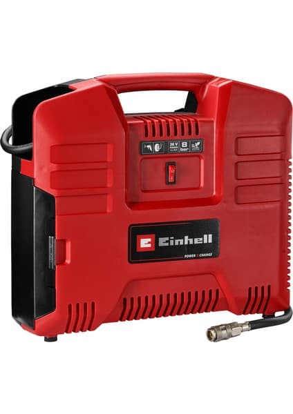 Einhell Akülü Çanta Tipi Kompresör TE-AC 36/8 Li OF Set-Solo Power X-Change(36V,maks.8 bar, yağsız, 130 l/dk emiş kapasitesi, 3parçalı adaptör seti dahildir,akü ve şarj cihazı dahil değildir-4020440