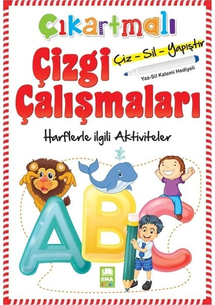 Ema Çocuk Ema Yayınları Çıkartmalı Çizgi Çalışmaları Harfler