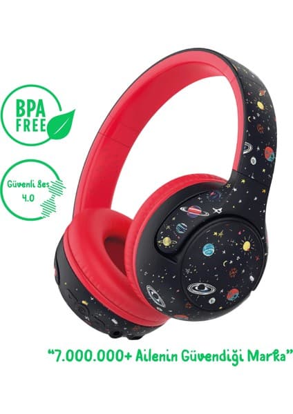 iClever BTH27 Bebek / Küçük Çocuk Bluetooth Kulaklık -Siyah BPA Free Anti-bakteriyel