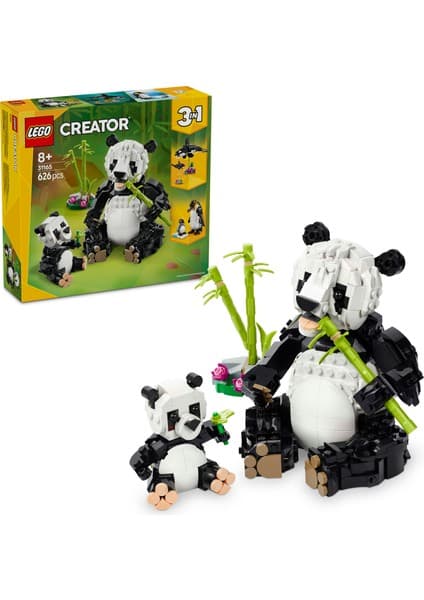 LEGO ® Creator 3’ü 1 Arada Vahşi Hayvanlar: Panda Ailesi 31165 - 8 Yaş ve Üzeri Çocuklar için Yaratıcı Oyuncak Yapım Seti (626 P)