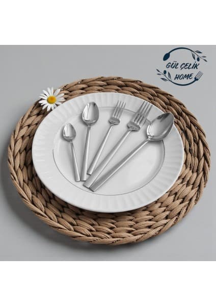Kaveh Çatal Kaşık Seti 30 Parça 6 Kişilik Sade Model 18/0 Kalite