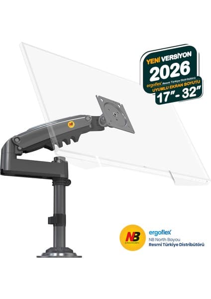 Nb North Bayou NB H100 17-32inch Amortisörlü 2-9kg Profesyonel Monitör Standı Metal Yapı