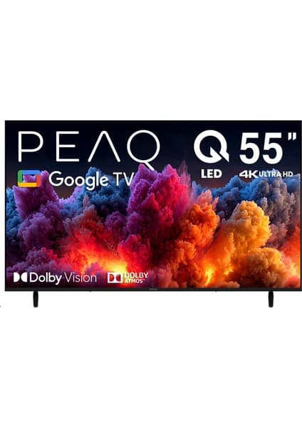 Peaq 55Q80 55'' 139 Ekran Uydu Alıcı 4K Ultra HD Google QLED TV