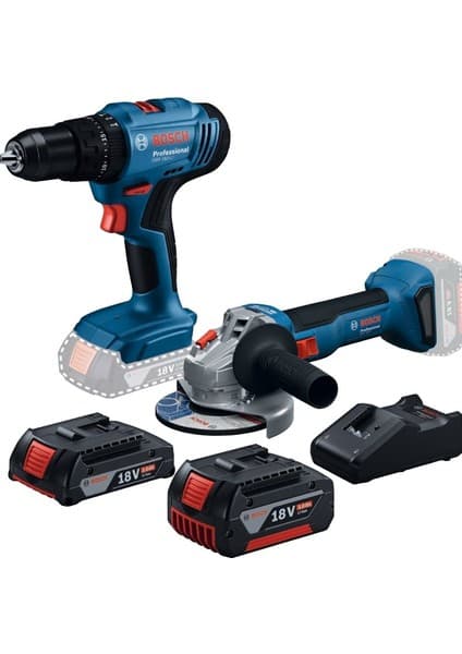 Bosch Professional Gws 18V-8 + Darbeli Gsb 183-LI + 1 x 2.0 Ah, 1 x 5.0 Ah + Gal 18V-40