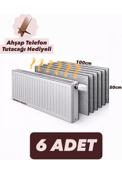 Trends's Choice Ankaflex 6 Adet Petek Arkası Isı Yalıtım Levhası Alüminyum Folyo 6 Radyatör Arkalığı