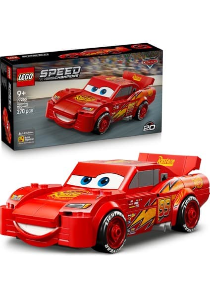 LEGO ® Speed Champions | Şimşek McQueen 77255 – 9 Yaş ve Üzeri Çocuklar için Çıkartmalar İçeren Oyuncak Yapım Seti (270 Parça)