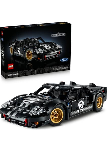 LEGO ® Technic™ 1966 Ford GT40 MKII Yarış Arabası 42223 – Yetişkinler için Gerçekçi Özellikler İçeren Model Yapım Seti (793 Parça)