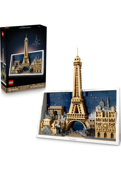LEGO ® Architecture Paris – Aşıklar Şehri 21064 - Yetişkinler için Dekoratif Paris Simgeleri Yapım Seti (958 Parça)