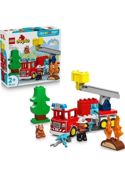 LEGO ® DUPLO® Kasabası Hortumlu İtfaiye Aracı ve İtfaiyeci 10473 - 2 Yaş ve Üzeri Çocuklar için Yaratıcı Oyuncak Yapım Seti (28 Parça)