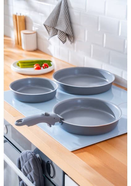 Acar Biogrey Indüksiyon Tabanlı 3 Lü Tava Seti