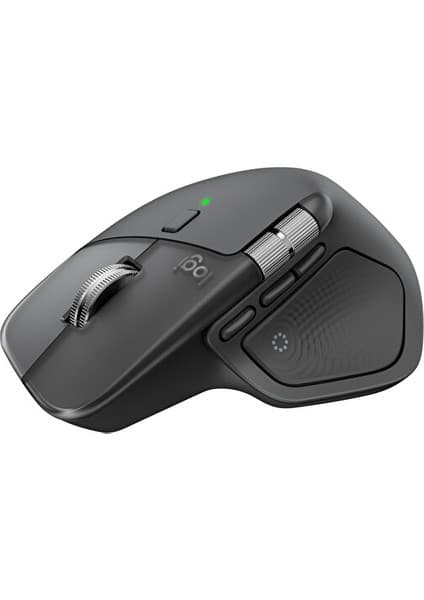 Logitech MX Master 4 Dokunsal Geri Bildirim Özellikli 8000 DPI Optik Sensörlü Sessiz Kablosuz Bluetooth Mouse, Koyu Gri