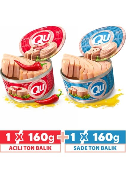 QU Acılı ve Tatlı Ton Balığı 160 G
