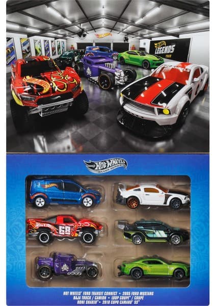 Hot Wheels 1:64 Ölçekli Metal Oyuncak Araba ve Kamyonlar, 6'lı Hw Legends Araç Seti (Stiller Çeşitlilik Gösterebilir) JLB24