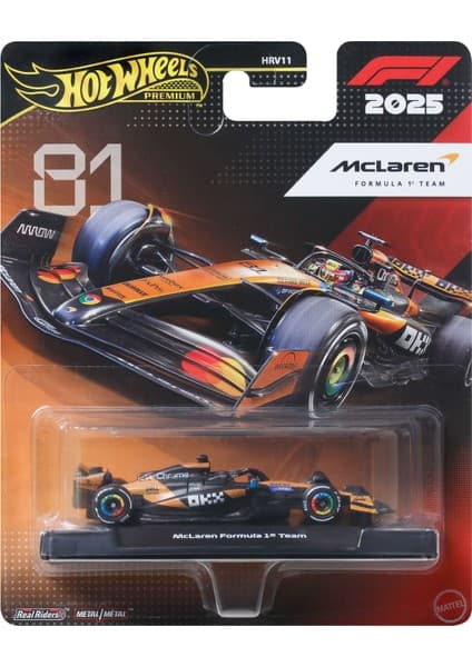 Hot Wheels ®F1 - McLaren (Piastri) 1:64 ölçekli premium metal Formula 1® oyuncak yarış arabası, koleksiyona uygun JKD81