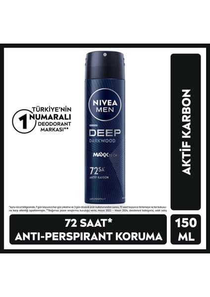 Nivea Men Deep Darkwood Deodorant 150 ml