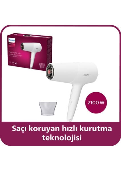 Philips 5000 Serisi Saç Kurutma Makinesi, 2100w, ThermoShield teknolojisi, İyonik Bakım, BHD500/00