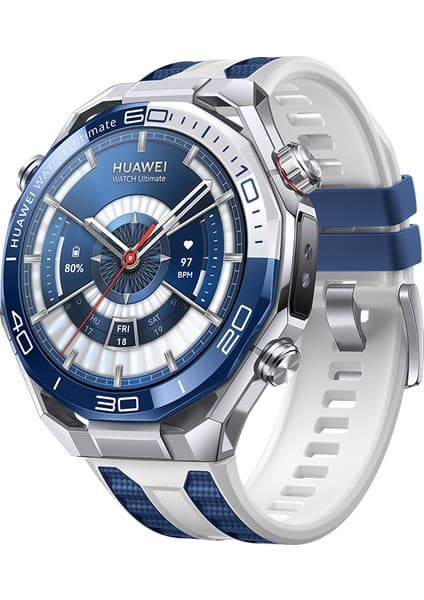 Huawei Watch Ultimate 2, Zirkonyum Bazlı Sıvı Metal Kasa,150m Dalış Desteği, Bluetooth Arama, Hassas Sağlık Takibi, iOS & Android Uyumlu, Mavi