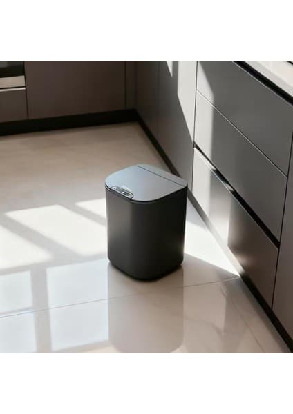 Norrheim Nattunna 16 Litre Ir Sensörlü & Şarj Edilebilir - Ipx5 Suya ve Toza Dayanıklı - Iskandinav Modern Tasarım Çöp Kovası - Gece Grisi
