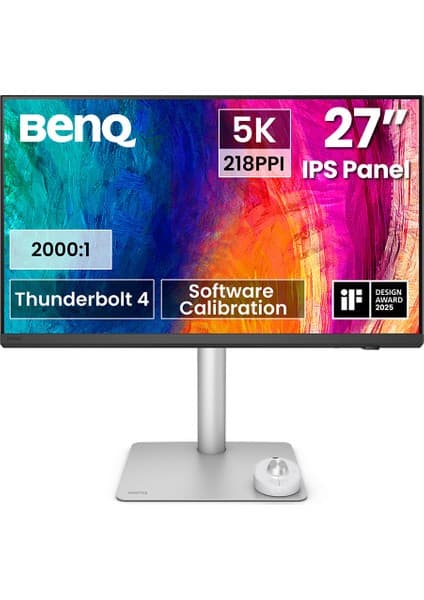 BenQ PD2730S 27'' IPS 5K 218 PPI Thunderbolt 4 HDR400 PIP/PBP 2000:1 Grafik Tasarım Video Edit Mac Uyumlu Monitör