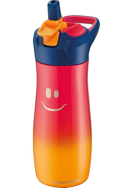 Maped Picnik 580 ml Çelik Matara, Gülen Yüz Figürlü, Pembe