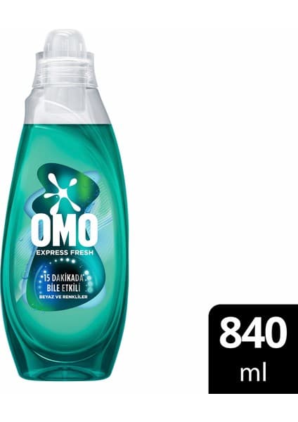 Omo Express Fresh Kötü Koku Karşıtı Renkliler ve Beyazlar Sıvı Çamaşır Deterjanı 840 ml