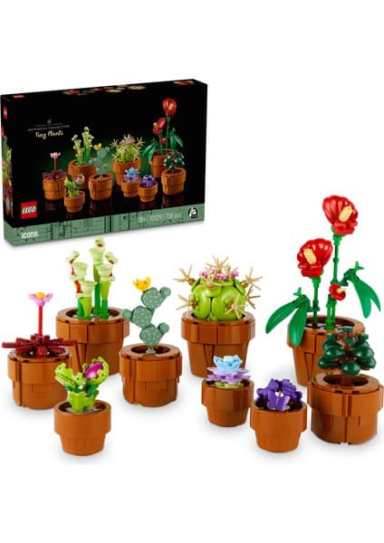 LEGO ® Botanicals Minik Bitkiler 10329 – Yetişkinler için Farklı Türlerde 9 Bitki İçeren Yapay Çiçek Modeli Yapım Seti (758 Parça)