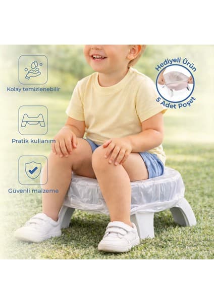 Babyjem Soft Pembe New Color Portatif Katlanabilir Lazımlık Ergonomik Tasarım ile Pratik Kullanım Sunar