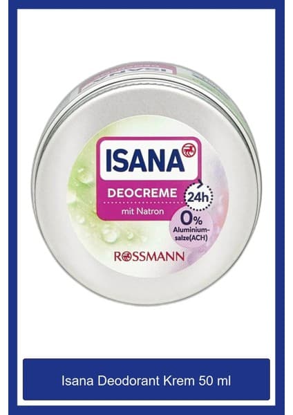Isana Deodorant Krem 24 Saat Koruma Sağlayan Vegan Formül 50 ml Pudrasız