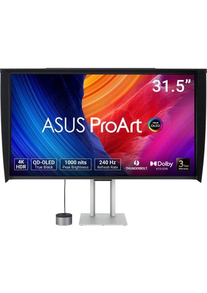 Asus ProArt PA32UCDMR-K 31.5 QD-OLED 3840x2160 0.1ms 240Hz 250cd Thunderbolt DP HDMI USB-C Hoparlör 3 Yıl Garanti