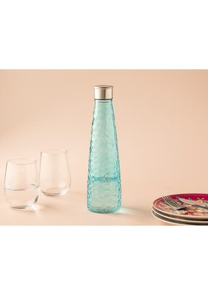 English Home Largii Cam Şişe 750 ml Turkuaz Borosilikat Malzemeden Şık Tasarım