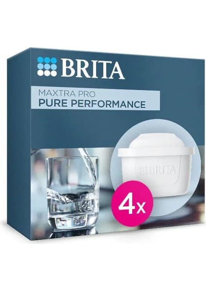 BRITA MAXTRA PRO Pure Performance Yedek Su Arıtma Filtresi, 4’lü