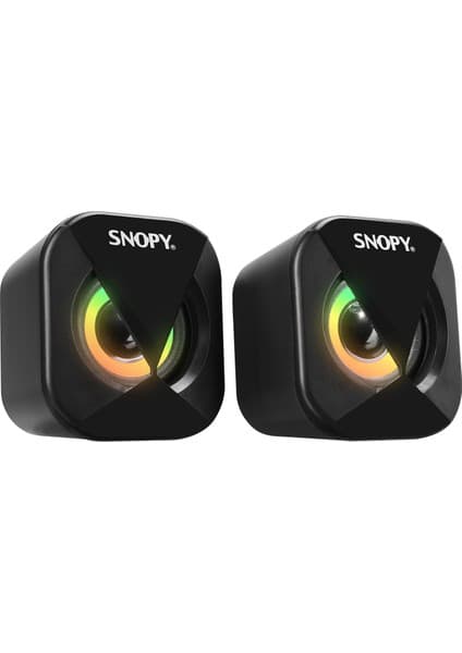 Snopy SN-83U 2.0 Mini LED Işıklı 2WX2CH Siyah USB Gaming Speaker Hoparlör