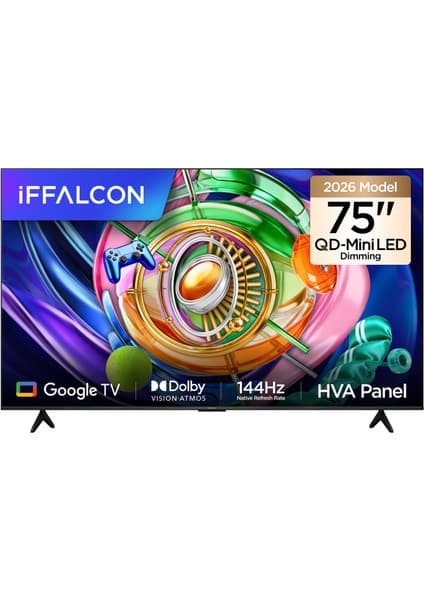 iFFALCON 75U85A 75'' 190 Ekran Uydu Alıcılı 4K Ultra HD Google QD-MiniLED Dimming TV