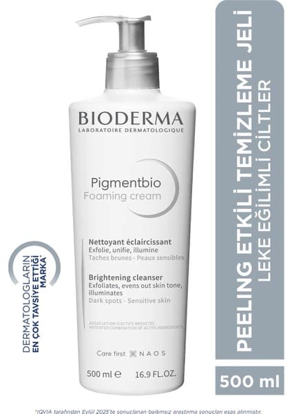 Bioderma Pigmentbio Foaming Cream Leke Karşıtı Aydınlatıcı Peeling Etkili Yıkama Jeli Yüz ve Vücut 500 ml