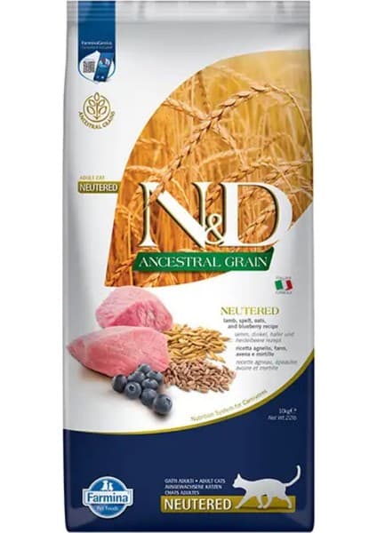 N&D Kuzu & Yaban Mersini Neutered Az Tahıllı Kedi Maması - 10 Kg