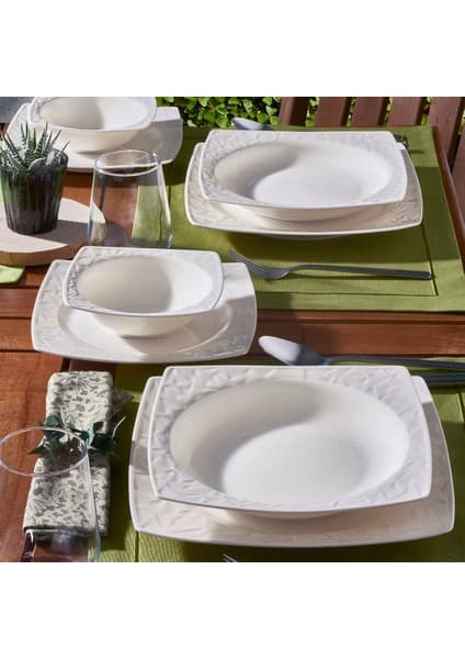 Güral Porselen Vivente 24 Parça 6 Kişilik Bone Yemek Takımı