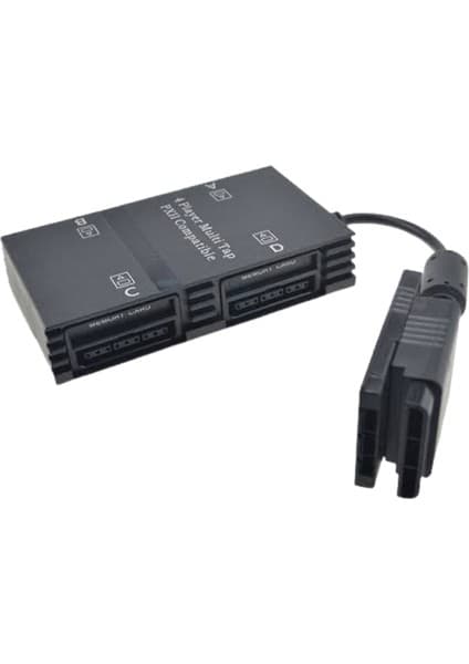 Yues PS2 Multitap Dönüştürücü Adaptör PS2 & PS2 Slim Uyumlu, 4 Oyuncu İçin Tak-Çalıştır, Siyah Plastik Malzeme